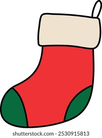 Cute Christmas Stocking with Red and Green
