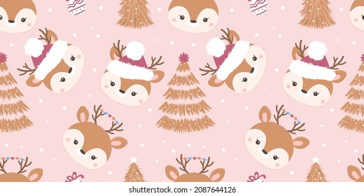 Cute christmas themed seamless pattern for christmas decoration, background and many more