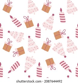 Cute christmas themed seamless pattern for christmas decoration, background and many more