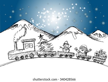 Cute Christmas train