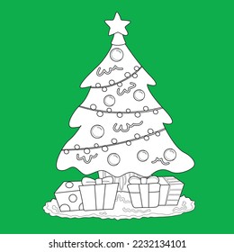 Cute Christmas Tree Accessories Digital Stamp