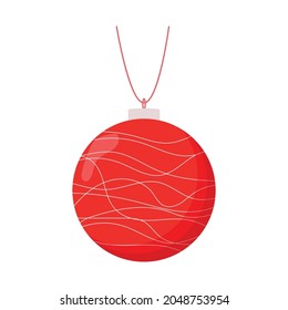 Cute christmas tree ball. Flat vector illustration