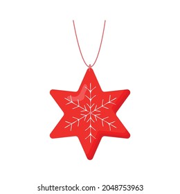 Cute christmas tree ball. Flat vector illustration