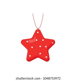 Cute christmas tree ball. Flat vector illustration