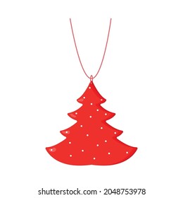 Cute christmas tree ball. Flat vector illustration