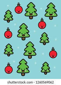 cute Christmas tree cartoon