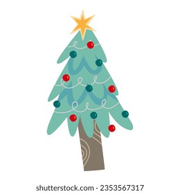 Cute christmas tree concept illustration