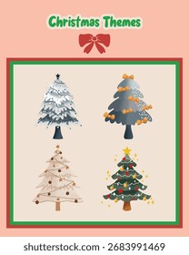 Nettes Weihnachtsbaum-Design-Set - Adorable Holiday Illustration Pack mit festlicher Stimmung
