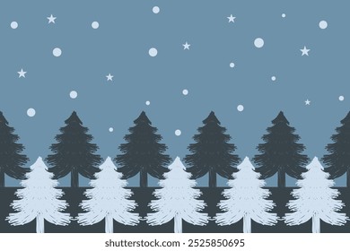 Cute christmas tree hand drawn. Christmas pattern. Scenery in winter. Celebrate festival. Design for background, vector illustration, fabric, clothing, carpet, textile, gift, paper, greeting cards.