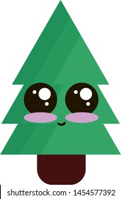 Árbol de navidad, ilustración, vector sobre fondo blanco.