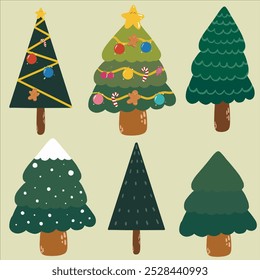 niedliche Weihnachtsbaum-Illustration, Vektor