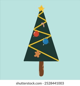 cute christmas tree illustration vector
