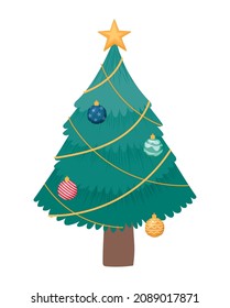 süßer Weihnachtsbaum auf Weiß