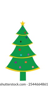 cute christmas tree with star decoration on top