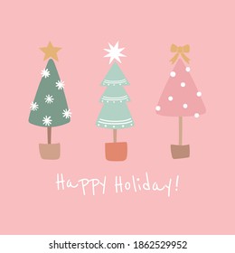 Cute Christmas Tree Vector Illustration