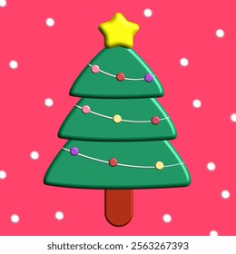 cute christmas tree vector illustration.