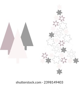 bonitos árboles de Navidad, árboles de Navidad con fondo transparente