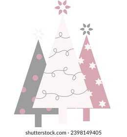cute Christmas trees, Christmas trees with transparent background