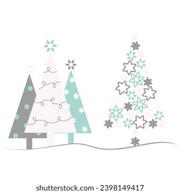 cute Christmas trees, Christmas trees with transparent background