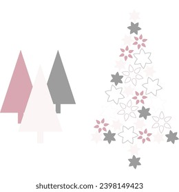 bonitos árboles de Navidad, árboles de Navidad con fondo transparente