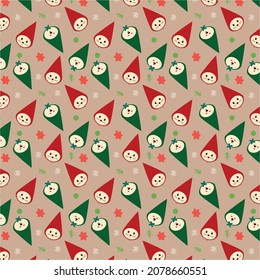 Cute Christmas Vector Seamless Pattern.