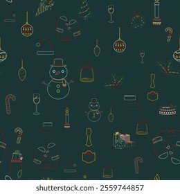 Cute Christmas vector seamless pattern can be used for wallpaper, web page background, surface textures, repeat