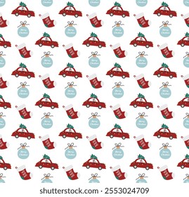 Cute Christmas Winter New-year pattern in Vector