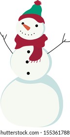 Cute christmas winter snow men, isolated 