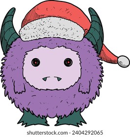 Cute Christmas Yeti Vector Set