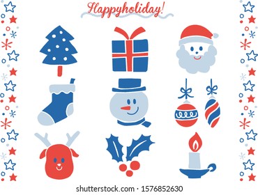 A cute, Christmas-colored character set perfect for the Christmas season.