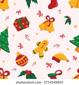 Linda Ilustración vectorial de patrón de Navidad
