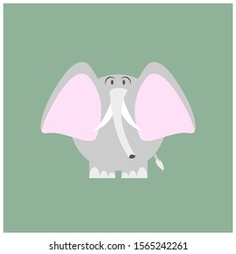 Cute chubby animal character in cartoon style for children - Elephant