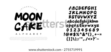 Cute chubby bubble font with hand drawn style for children book cover bakery label and snack packaging