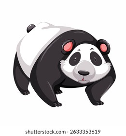Cute Chubby Cartoon Panda Bear Vector Illustration