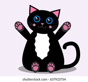 Cute chubby cat wants a hug vector illustration