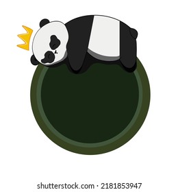 cute chubby chinapanda sleeping and black circle
