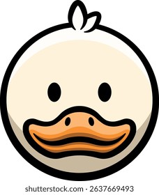 Cute chubby duck rounded Icon 