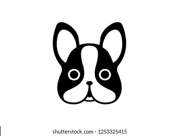 Cute Chubby Frenchie. French bulldog and his rabbit's ears styled in black and white. This black and white vector design showcases a cute chubby Frenchie with adorable rabbit ears.