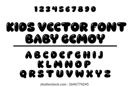 Cute and Chubby Kids Font Baby Gemoy Handcrafted Letters and Numerals