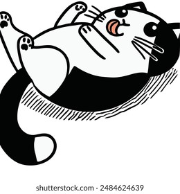 cute chubby kitten cat fluffy vector