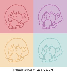 Cute Chubby Little Girl Mascot