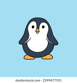 Cute Chubby Penguin Standing Adorably