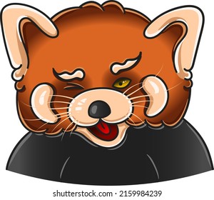 Cute, cute and chubby red panda. Drawn vector graphics for postcards, for printing, for design, for posters, for decoration. Can be used as stickers. As a way to express your emotions.