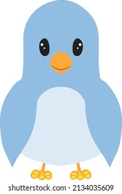 a cute and chubby vector illustration of a friendly blue bird