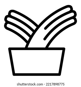 Cute churro icon outline vector. Spanish food. Spain dessert