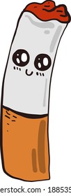 Cute cigarette ,illustration,vector on white background