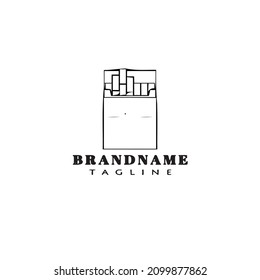 cute cigarette logo cartoon icon design template black modern isolated vector illustration