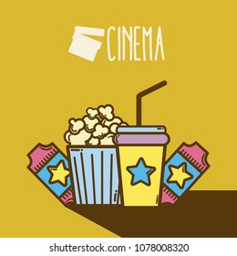 Cute cinema cartoons concept cinema cartoon