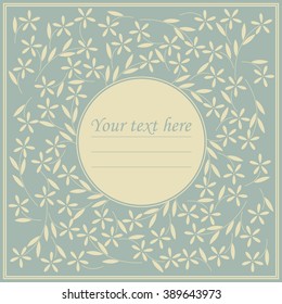 Cute circle frame with stylish flowers can be used for greeting card, anniversary, invitation, cover and more creative designs.
