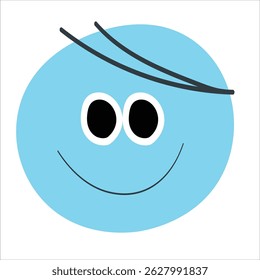 Elemento gráfico del carácter sonriente del círculo lindo